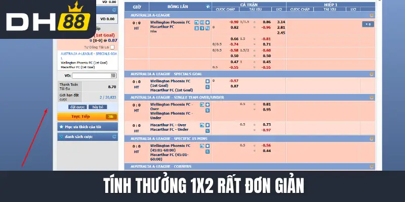 Tính thưởng 1x2 rất đơn giản